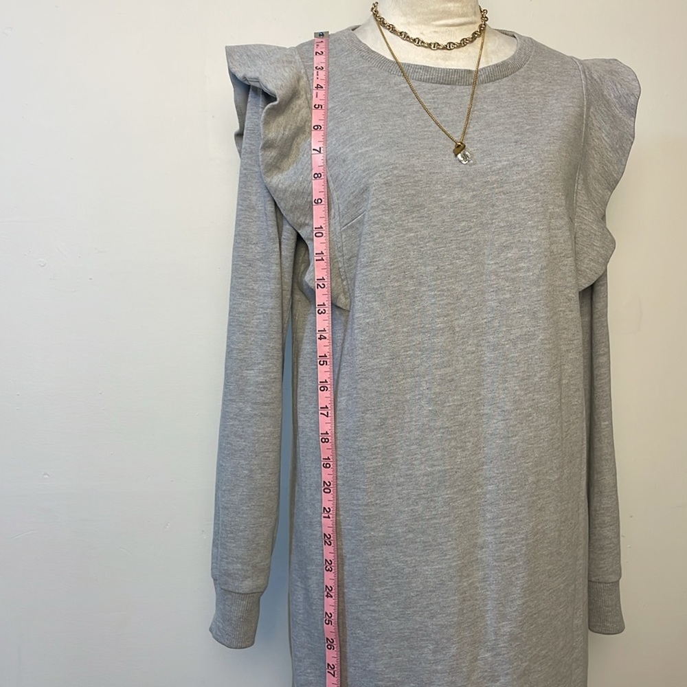 Gray Ruffle Sleeve Dress - Picture 8 of 11